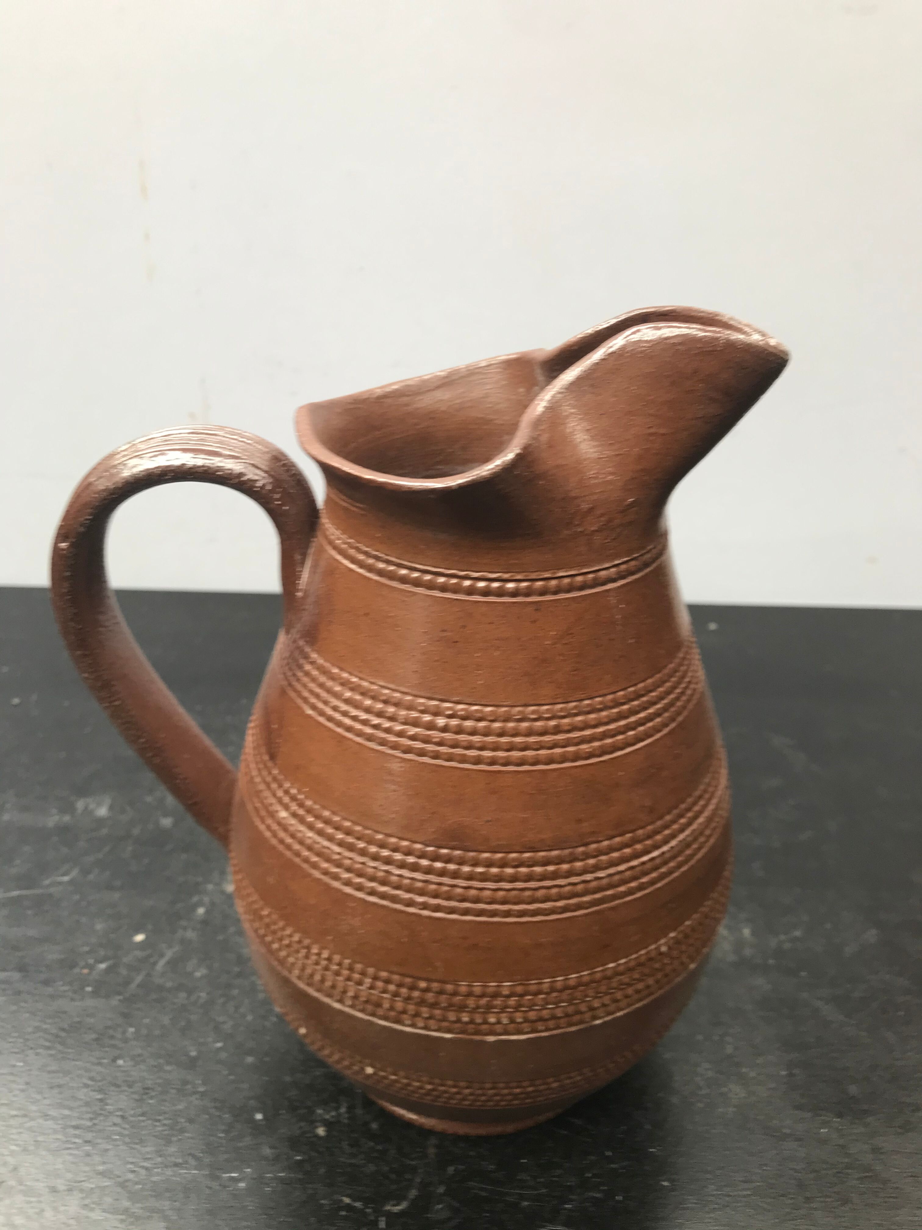 Former Pitcher Brown Sandstone Light Ciselé 70s Vintage