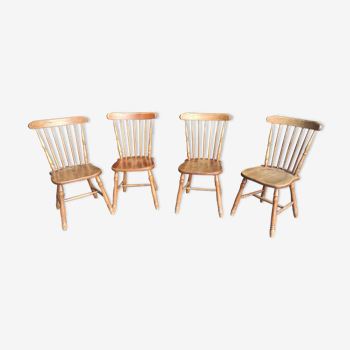 Series of 4 bistro chairs, oak western