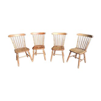 Series of 4 bistro chairs, oak western