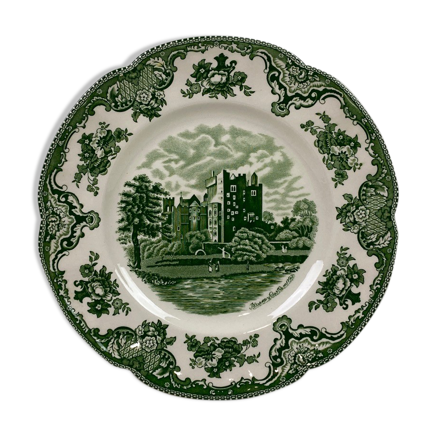 "Johnson Brothers" green English deco plate