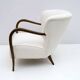 Malatesta and Masson Art Déco Style Italian Walnut and Bouclé Armchair, 50