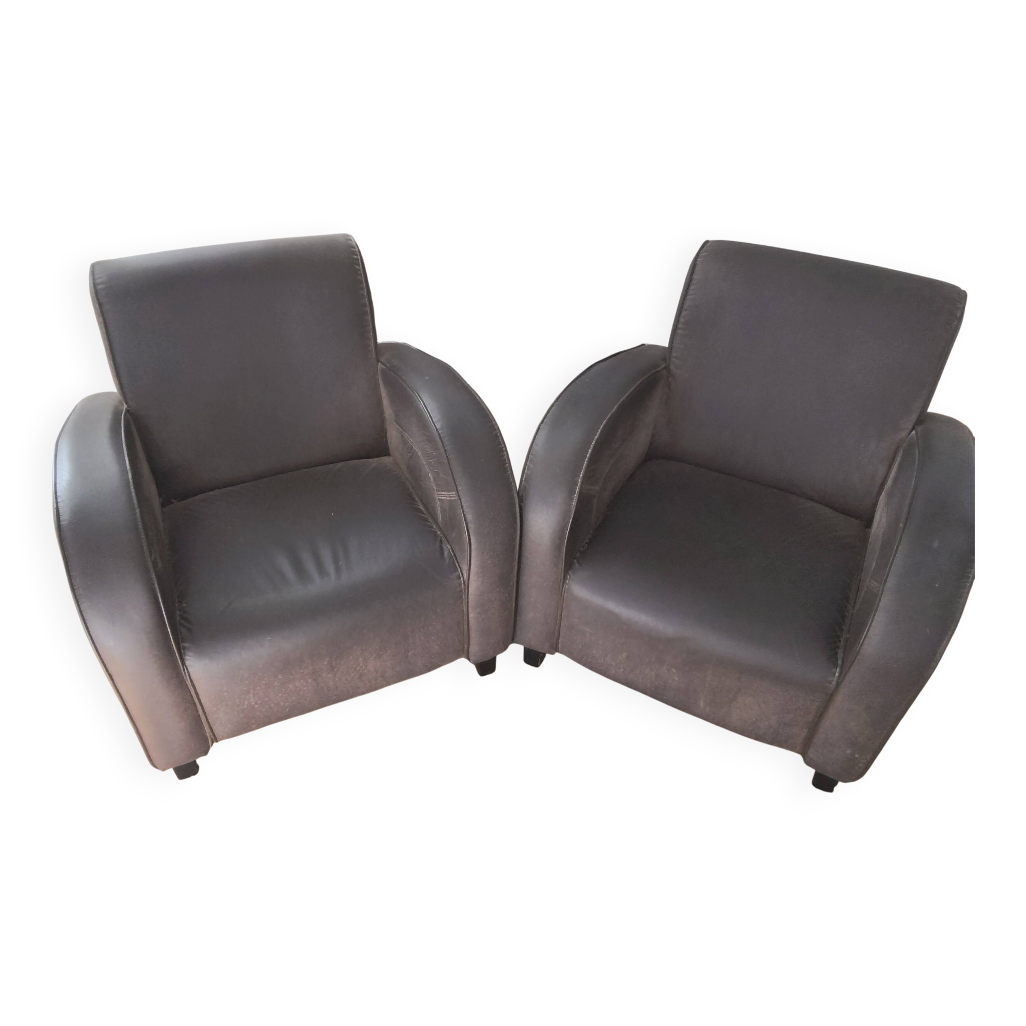 Pair of club armchairs