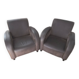 Pair of club armchairs