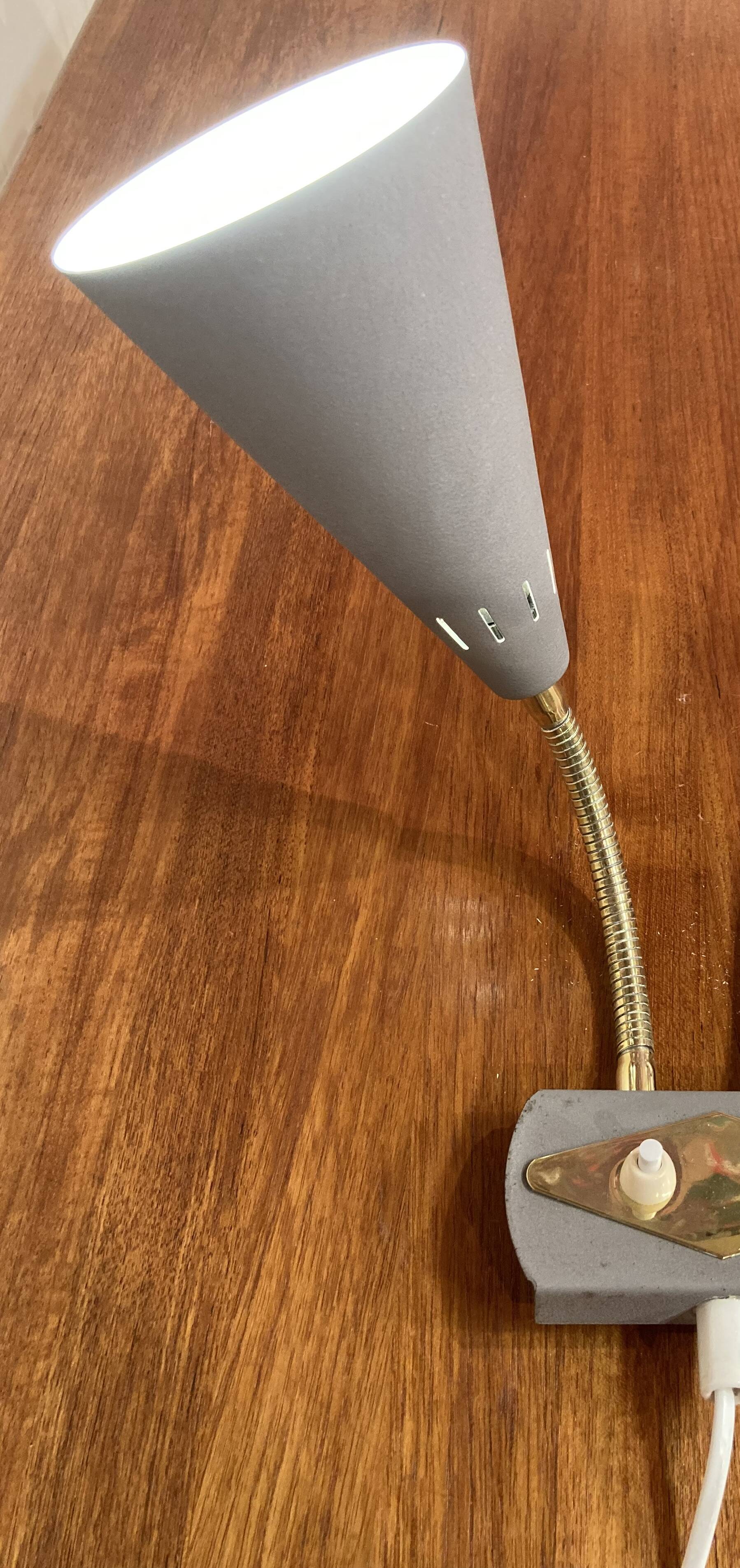 Double metal wall lamp, Scandinavian design 1950.