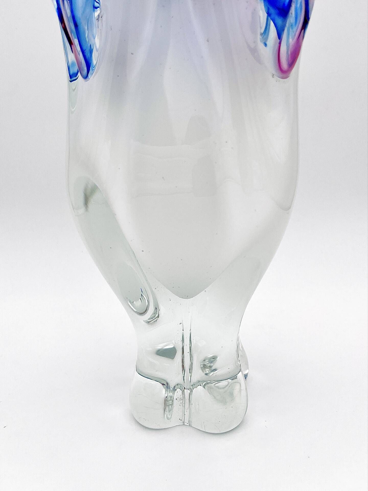 Monumental Vase Josef Hospodka Chribska Sommerso White Crystal 33cm