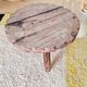 Petite table basse ronde tripode ancienne