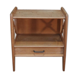 1950 vintage oak bedside table
