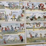 3 placards cartonnés 1920 alphabet des vacances ed bernard carant, dessins de la neziere, de a à z