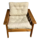 Fauteuil Suède pin rétro 1970