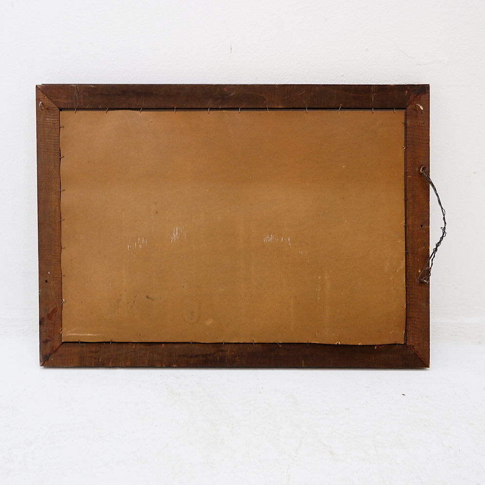 Mirror with coloured glass frame, Italy, circa 1950.