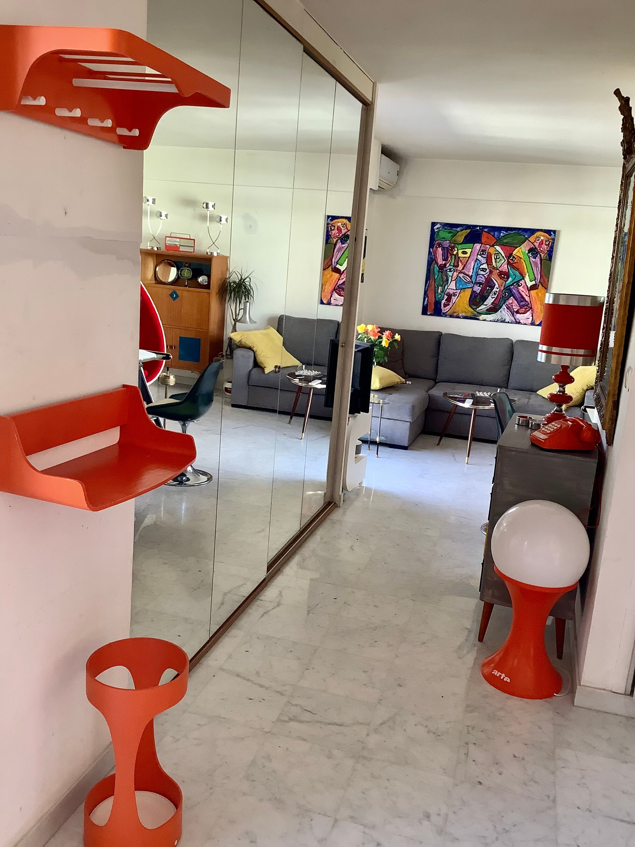 Shonbuch umbrella holder from the 70's orange