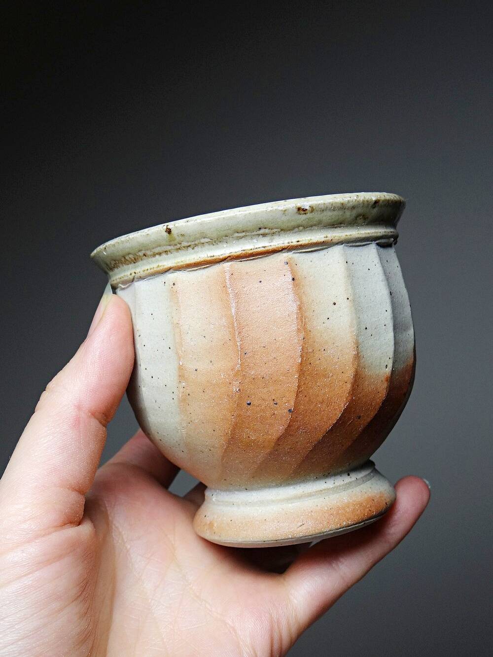 4 Tasses à thé grès style Japonais estampillés vintages
