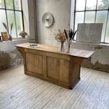 Two-sided central island counter in pine 220cm