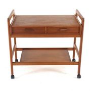 Chariot danois avec deux tiroirs - 'Favrholt' - design danois en teck