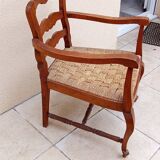 Antique Louis Philippe armchair with vintage rope seat