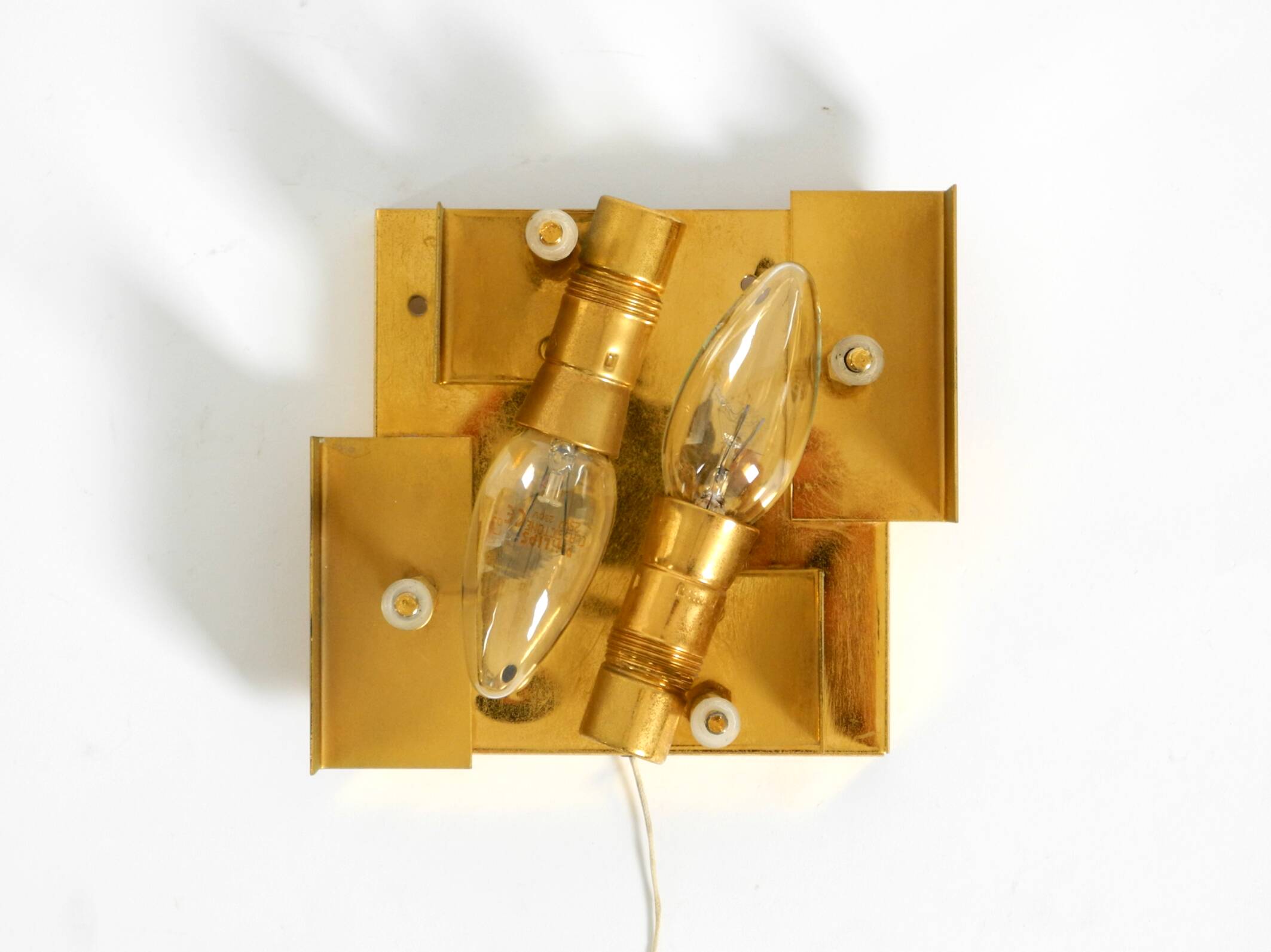 1960s Kinkeldey crystal glass and brass wall lamp in mint condition