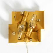 1960s Kinkeldey crystal glass and brass wall lamp in mint condition