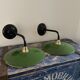 Pair of vintage wall lamps enamelled sheet metal