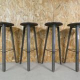 4 old vintage loft bistro stools