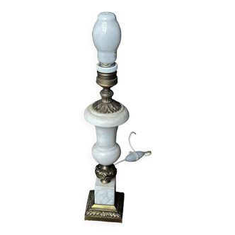Vintage Alabaster and Brass Lamp Base H 30 cm