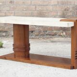 Coffee table in wood and parchment, France, 1930s