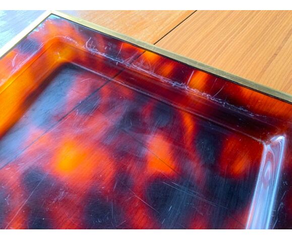 Vintage Service Tray Tortoiseshell Effect Plexiglass Circa 70 S Selency Vintage Service Tray Tortoiseshell Effect Plexiglass Circa 70 S Selency