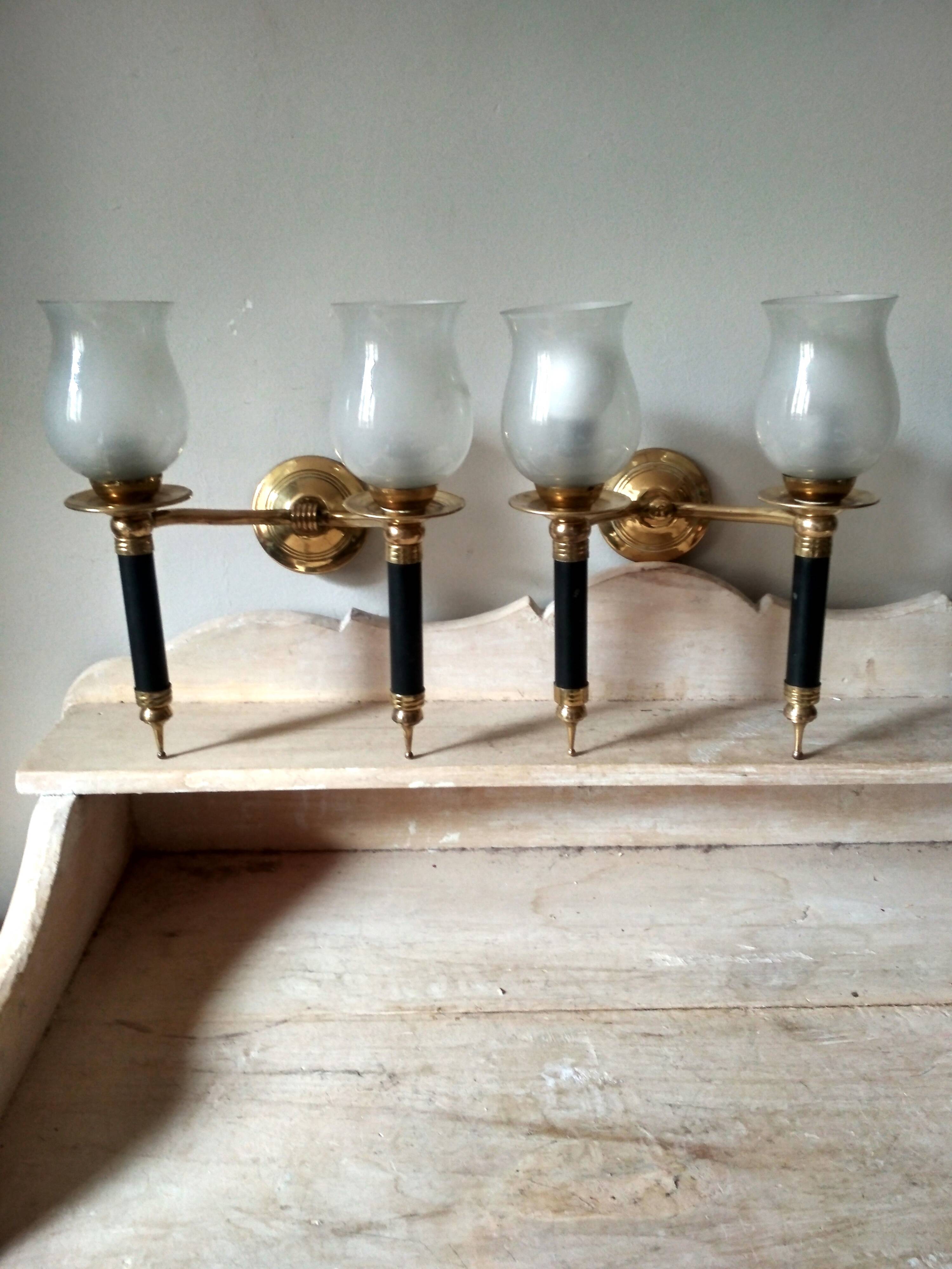 Pair of vintage 50s wall lights, 2 sconces