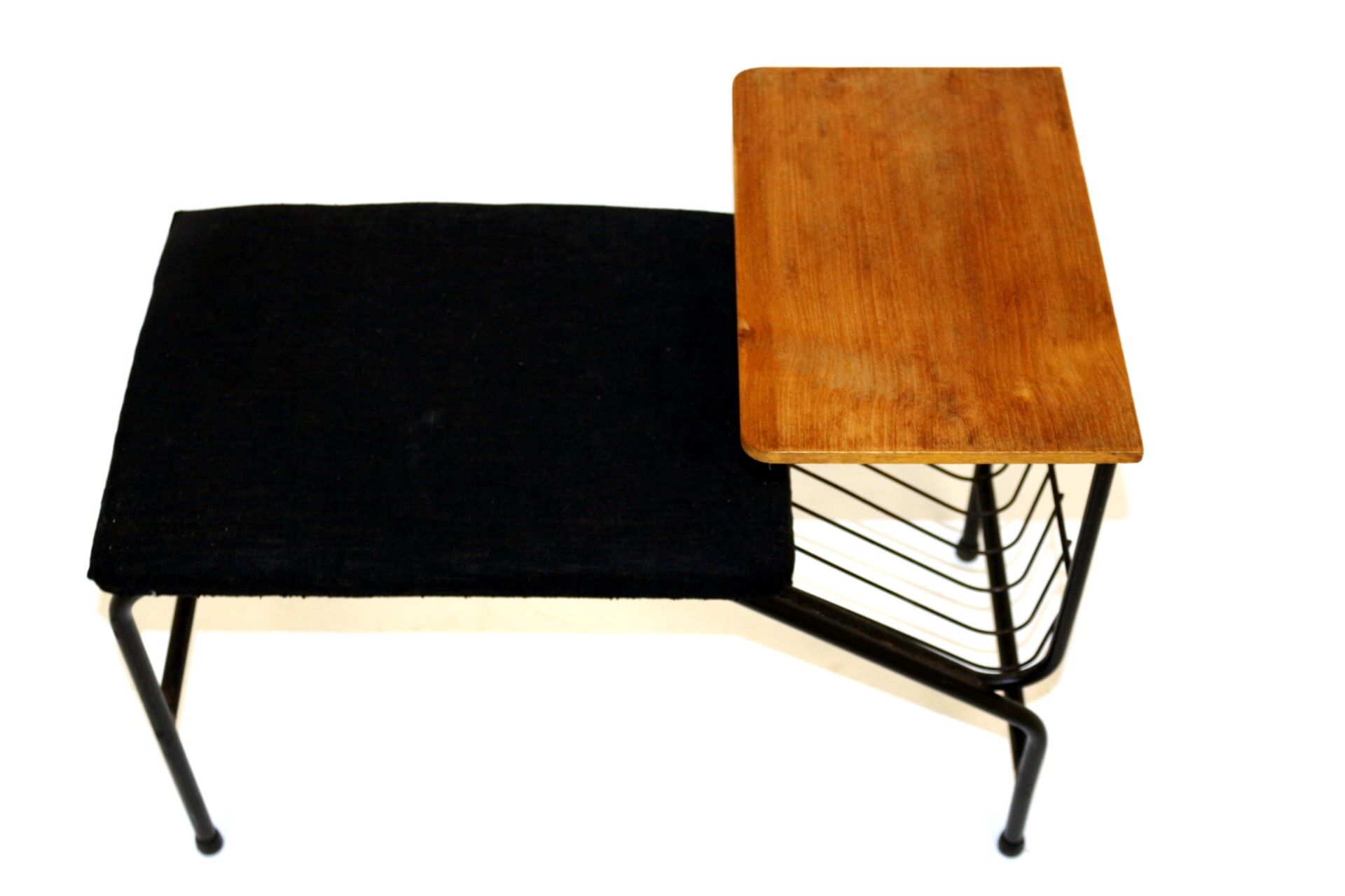 Teak and metal bench-phone, Sweden, 1950