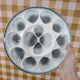 Barbotine style earthenware oyster dish