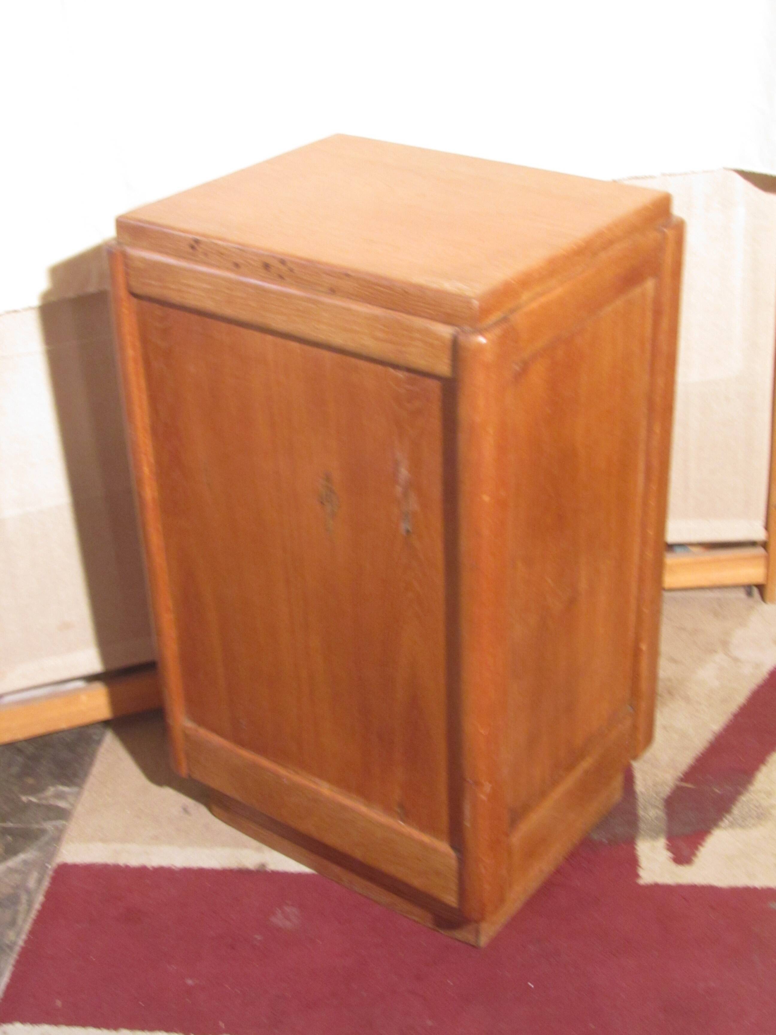 Oak furniture with roll holder from the 1950s