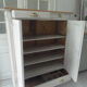 Parisian buffet patinated grey pearl powdery white, wood top waxed finish