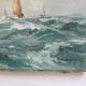 Old painting oil on marine canvas signed, early twentieth century