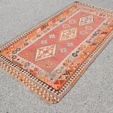Oriental Kilim Rug Shiraz Gashgai Antique: 1.50 X 2.85 Metres
