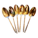 6 small antique silver-gilt spoons