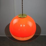 Italian Orange Space Age Saturn Lamp, 70s