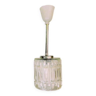 Minimalist simple glass hanging lamp USSR 1970s