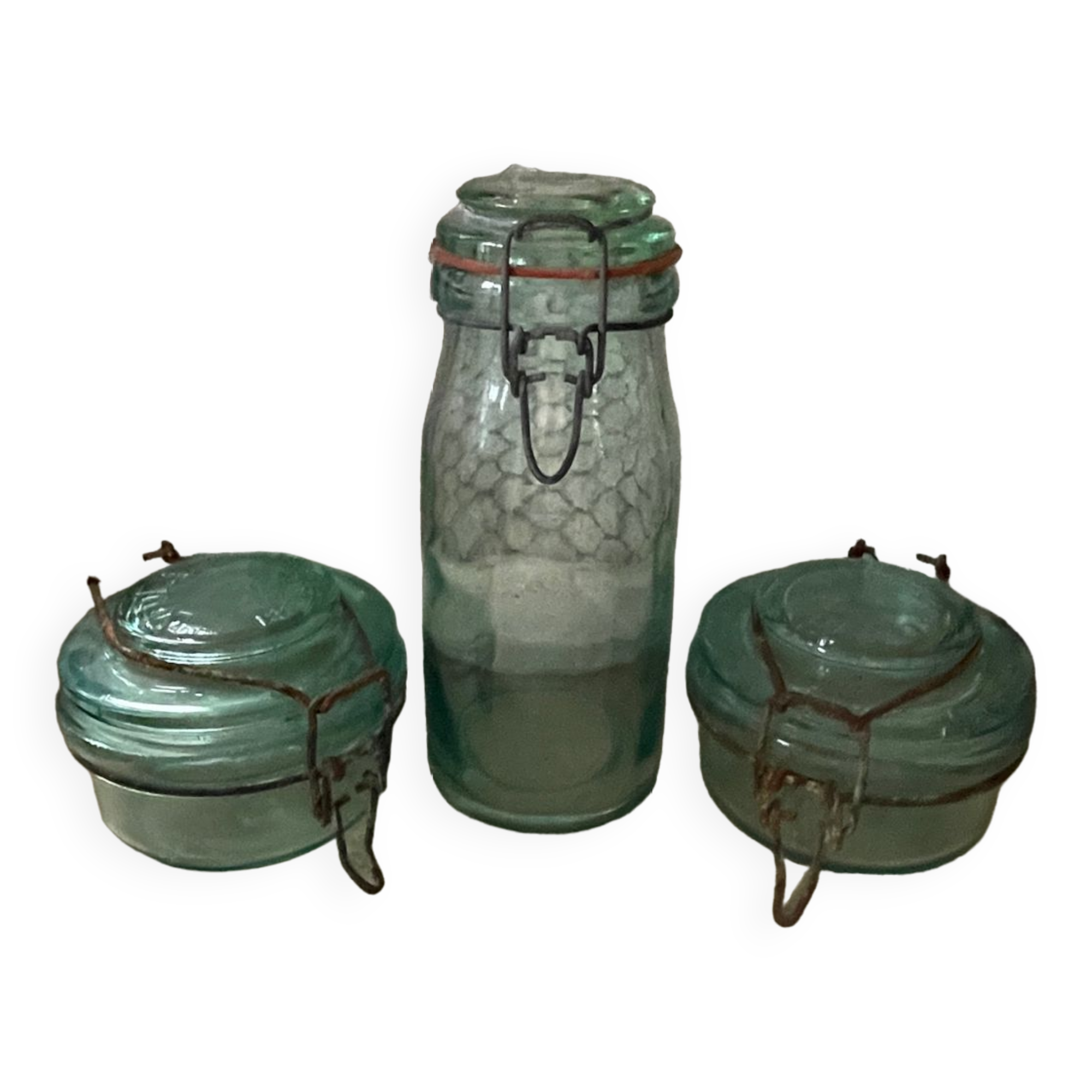 Lot de Bocaux anciens en verre