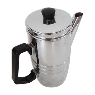 Cafetière chrome et poignée bakélite noire des années 60