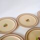 lot de 6 assiettes plates fleuries et liserés Gien 1950