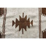 Vintage Turkish Hand-Knotted Wool Cotton Brown Kilim Area Rug 148x198