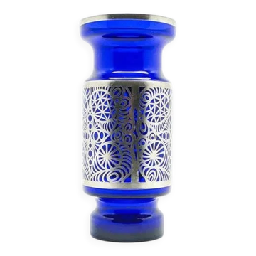 Vase en cobalt H2B Hortensja 1960 Design