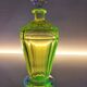 Val Saint Lambert “Montmartre” shaker / karaf met 2 glazen in uraniumglas c