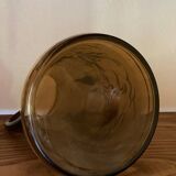 Vintage smoked glass carafe with gold from the 50s/60s, featuring a marine and water skiing design.