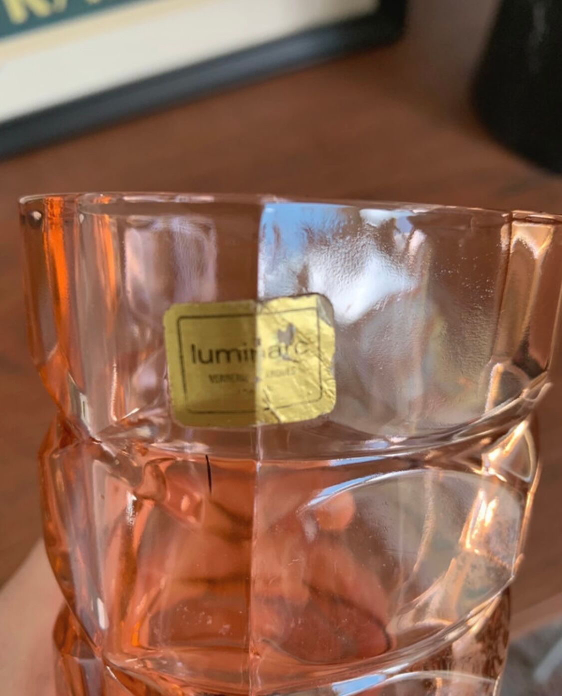 Luminarc vase model Windsor pink 1970