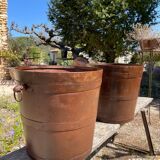 Riveted iron cache pots