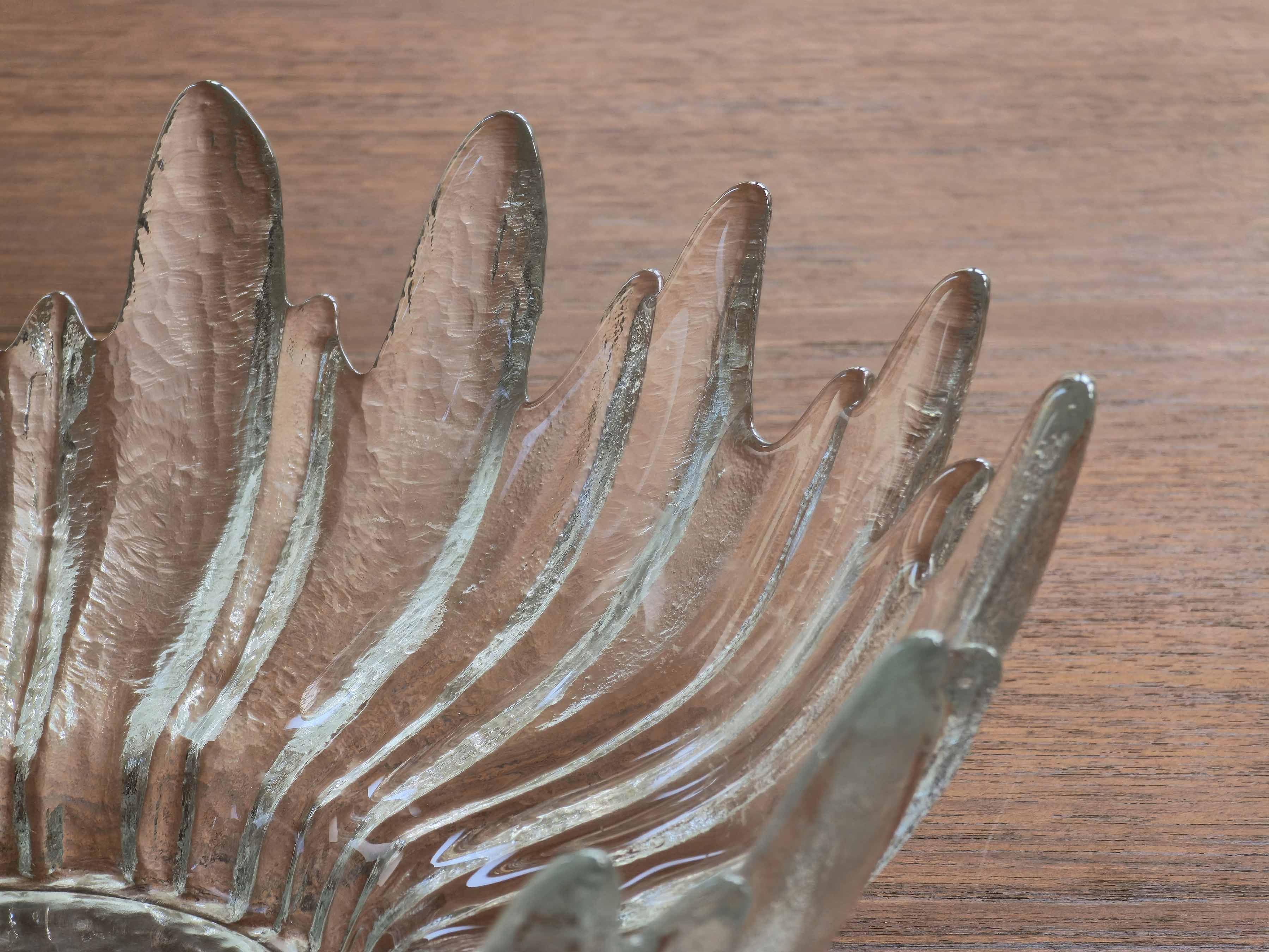 1970s brutalist art glass vessel 'Alaska' by Uno Westerberg for Pukeberg Sweden.