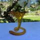 Amber blown glass soliflore vase vintage