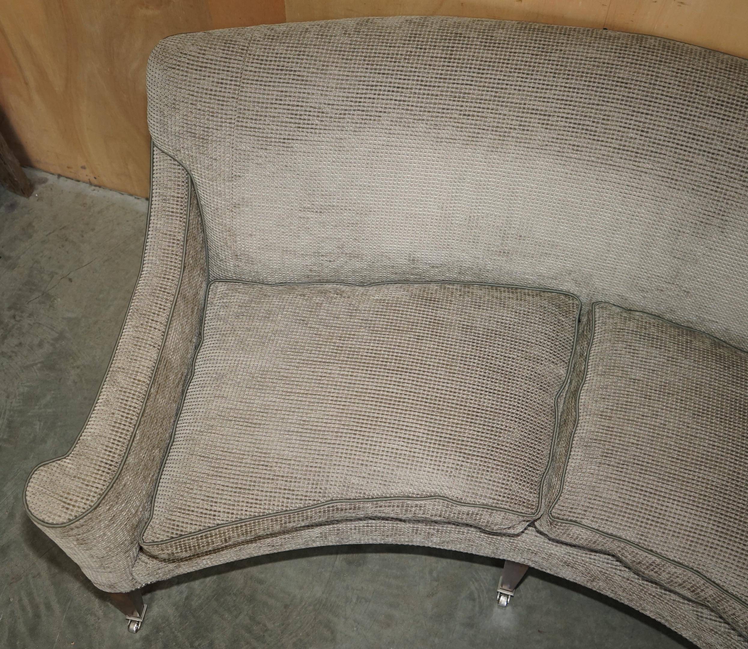 William Yeowood Curved 2-Seater Sofa in Velvet and Linen