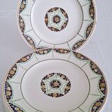 Flat Plates in Old Longwy Earthenware, Geneva Vintage Model