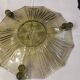 Cup or centerpiece cup, green glass, vintage art deco pattern